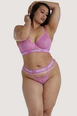 Hustler Branded Pink Curve Lace Thong Everyday Lingerie