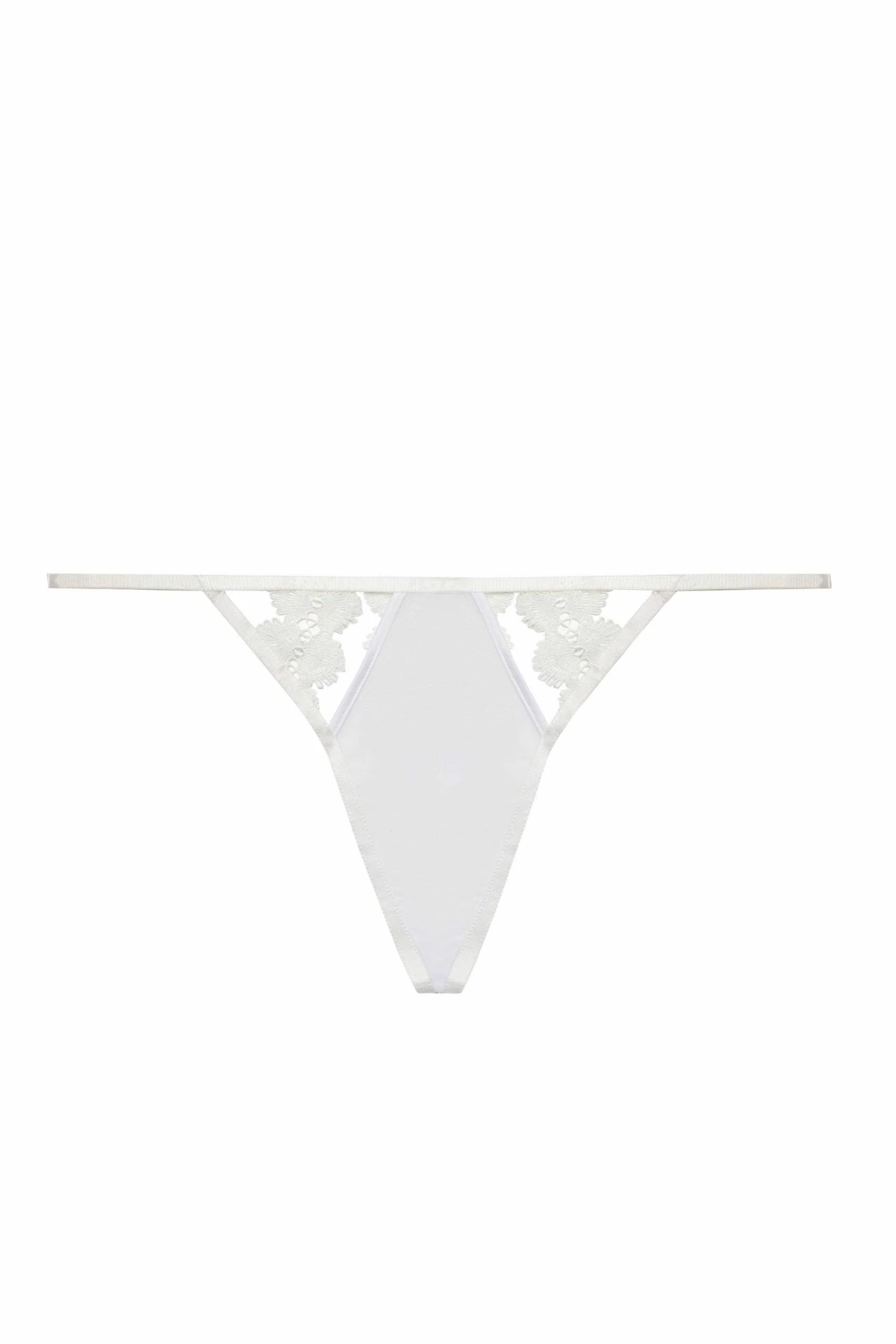 Brand new ✔️ Hustler Esther White Lace Applique Thong 🔥 5 Hustler Esther White Lace Applique Thong