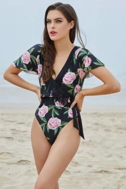 Budget 🤩 Bettie Page Lingerie Swimwear Eco Claudette Roses 🩱 Swimsuit ⭐ 9 Bettie Page Lingerie Swimwear Eco Claudette Roses Swimsuit