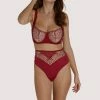 Scantilly By Curvy Kate Knickers Fallen Angel Red High Waist Brief