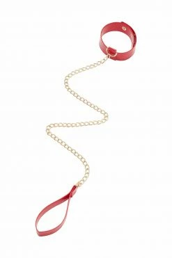 Regalia Erotic Collar With Lead Red