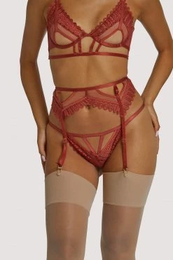 Wolf & Whistle Suspenders Ellie Rust Cut Out Suspender