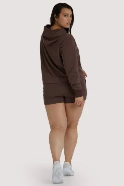 Wolf & Whistle Brown Curve Hooded Top Activewear