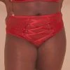 Playful Promises Curve Exclusive Kylie Red Lace Up High Waist Knicker
