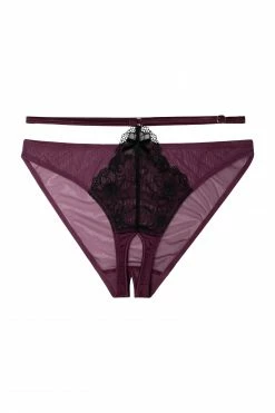 Playful Promises Muriel Purple Crotchless Brazillian Brief Knickers