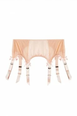 Bettie Page Lingerie Free Sexy Summer Brief Classic Suspender Belt Peach