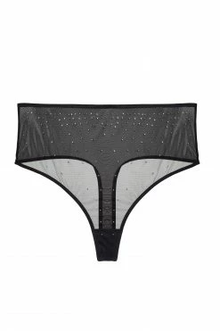Playful Promises Curve Exclusive Knickers Lydia Black Diamante Highwaist Thong