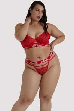 Best deal 😉 Hustler Branded Red Lace Curve Thong ❤️ 8 Hustler Branded Red Lace Curve Thong