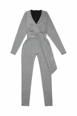 Felicity Hayward X PP Farouz Silver Disco Jumpsuit Nightwear