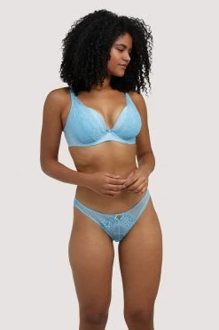 Deja Day Sophia Light Blue Plunge & Push Up Bra Bras