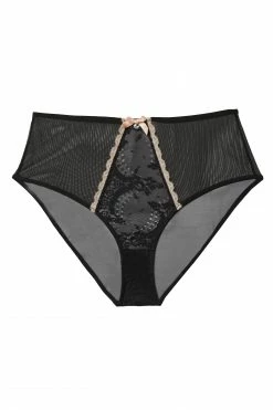 Kiss Me Deadly Knickers Caresse Black Lace High Waist Brief