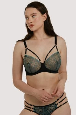 Playful Promises Dakota Green & Gold Snake Bra