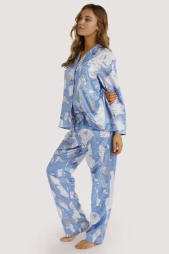 Best deal ๐ฅฐ Playful Promises Nightwear Logan Spector Recycled Blue Statues Satin Trousers ๐ 14 Playful Promises Nightwear Logan Spector Recycled Blue Statues Satin Trousers