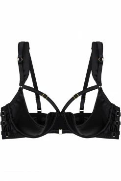 Playful Promises Ava Black FB Strappy Ring Detail 1/4 Cup Bra DD/E - K