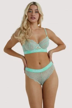 Hustler Branded Mint Lace Brief Everyday Lingerie