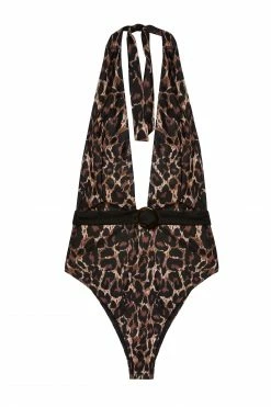 Outlet 😀 Bettie Page Lingerie Swimwear Eco Jayne Leopard Plunge 🩱 Swimsuit ✔️ 13 Bettie Page Lingerie Swimwear Eco Jayne Leopard Plunge Swimsuit