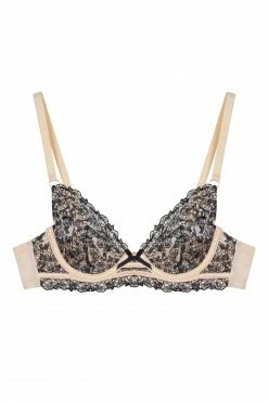 Playful Promises Skull & Roses Embroidery Peach Balcony Bra