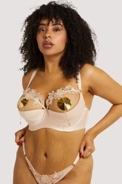 Playful Promises Virginia Peach Guipure Quarter Cup Bra