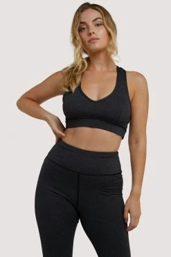 Wolf & Whistle Activewear Grey Marl Racer Back Bra