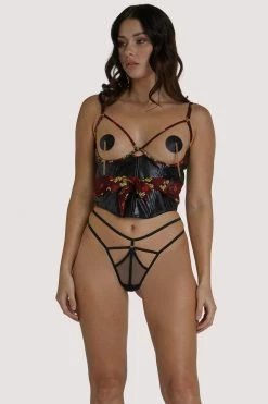 Wolf & Whistle Kayden Black Cupless Corset