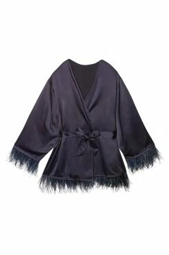 FFFB X PP New In Iris Teal Feather Kimono