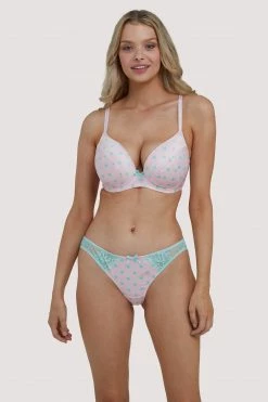 Deja Day New In Bras Sophia Pink & Green Spot Bra