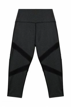 Wolf & Whistle Grey Marl Mesh Panel Crop Leggings