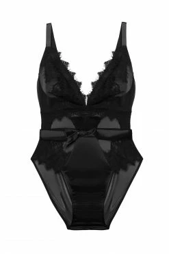 FFFB X PP Athena Black Lace And Mesh Bow Body