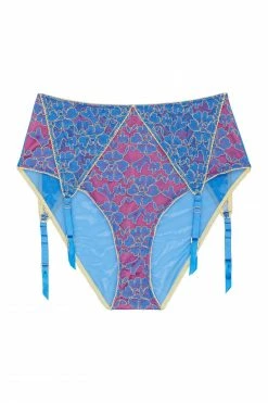 Regalia Aviyah Contrast Lace Suspender High Waist Brief Knickers