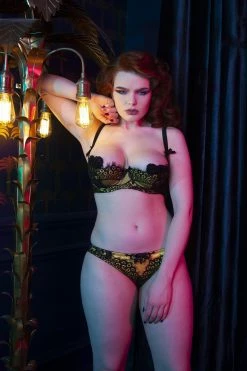 Playful Promises Outlet Jaquelina Mustard Contrast Quarter Cup Bra Fuller Bust