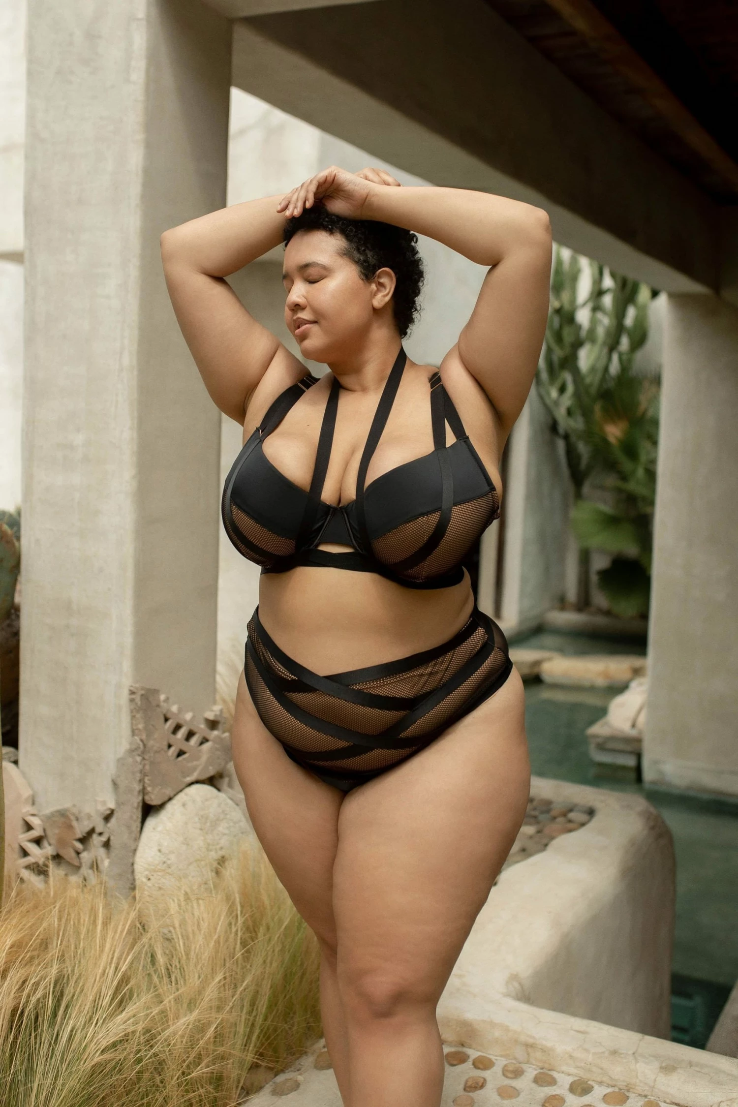 Buy ๐ Playful Promises Curve Exclusive Brooklyn Fishnet Strappy High Waist Brief ๐ 3 Playful Promises Curve Exclusive Brooklyn Fishnet Strappy High Waist Brief