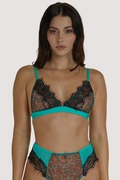 Regalia Harlow Leopard Multi Triangle Bralette Bras