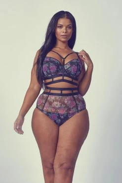 Playful Promises Curve Exclusive Gabi Fresh Nemi Floral Strappy Brief Knickers