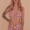 Collectif X Playful Promises Pineapple Ruched Triangle Bikini Top