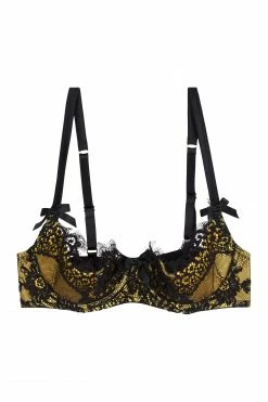 Playful Promises Bras Jaquelina Mustard Contrast Quarter Cup Bra Core