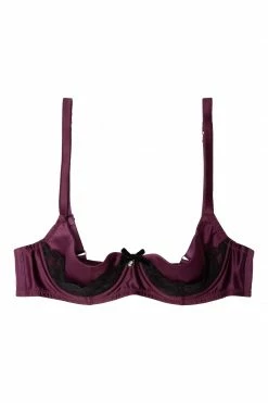 Playful Promises Muriel Purple Lace Quarter Cup Bra