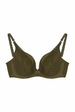 Deja Day Sophia Olive Plunge Push Up Bra New In Bras