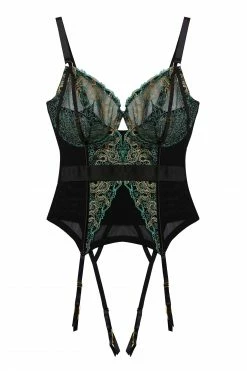 Playful Promises Dakota Green & Gold Snake Basque New In
