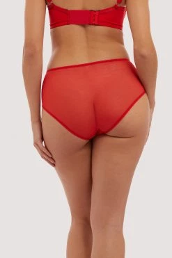 Flash Sale 🛒 Bettie Page Lingerie Elsie Lace High Waisted Brief Red Knickers 😀 8 Bettie Page Lingerie Elsie Lace High Waisted Brief Red Knickers