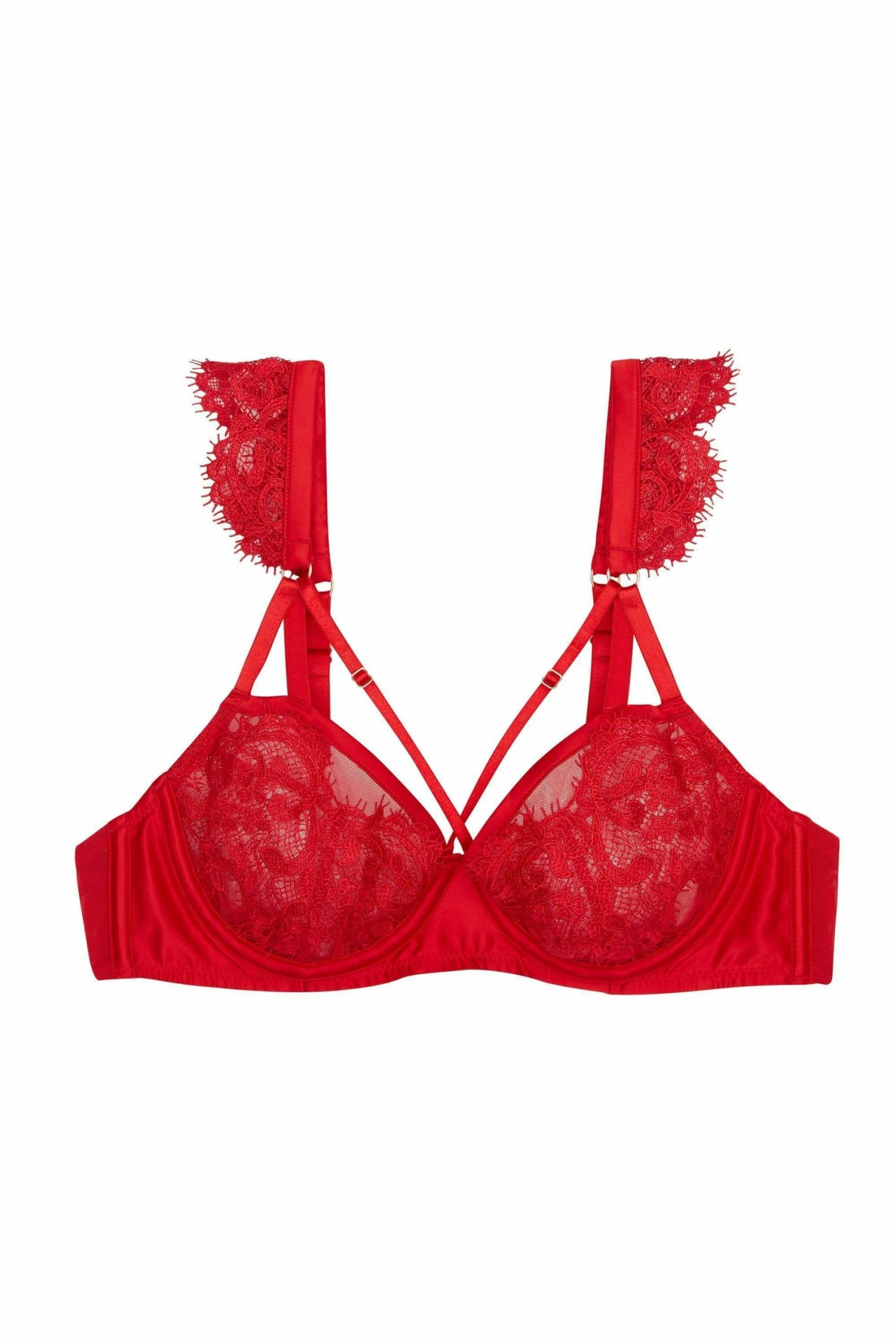 Buy ๐ Playful Promises Anneliese Red Satin Net And Lace Bra ๐งจ 5 Playful Promises Anneliese Red Satin Net And Lace Bra