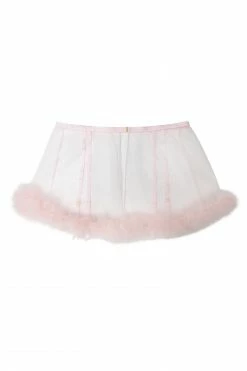Playful Promises Curve Exclusive Marina Pink Feather Suspender Belt Suspenders