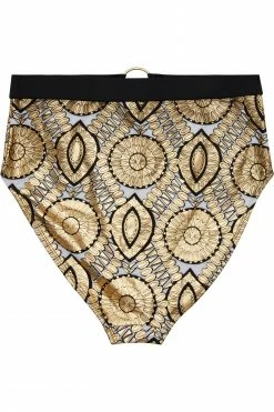 Wolf & Whistle Gold Foil Tile And Black Printed Brief