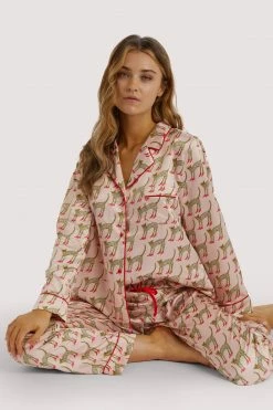 Playful Promises Nightwear Bouffants Recycled Cheeta Satin Trousers