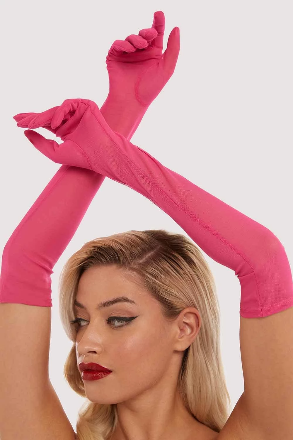 Promo 🌟 Bettie Page Lingerie Hot Pink Gloves Accessories ⌛ 1 Bettie Page Lingerie Hot Pink Gloves Accessories