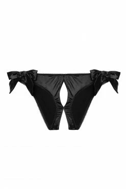 Kiss Me Deadly Knickers Yva Black Bow Ouvert Brief