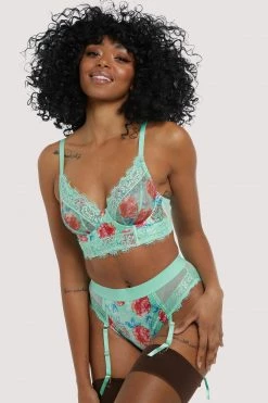 Felicity Hayward X PP Sabey Mint Floral Longline Bra Bras