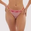 Squish Free Sexy Summer Brief Charli Pink Embroidered Thong