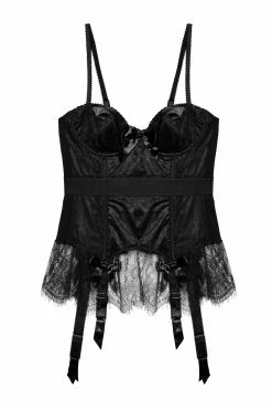 Top 10 💯 Bettie Page Lingerie Basques & Corsets Tempest Black Lace Basque With Bows 🔥 15 Bettie Page Lingerie Basques & Corsets Tempest Black Lace Basque With Bows
