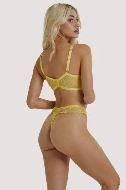Wolf & Whistle Ariana Yellow Everyday Lace Thong