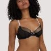 Deja Day Bras Grace Black & Pink Plunge Bra